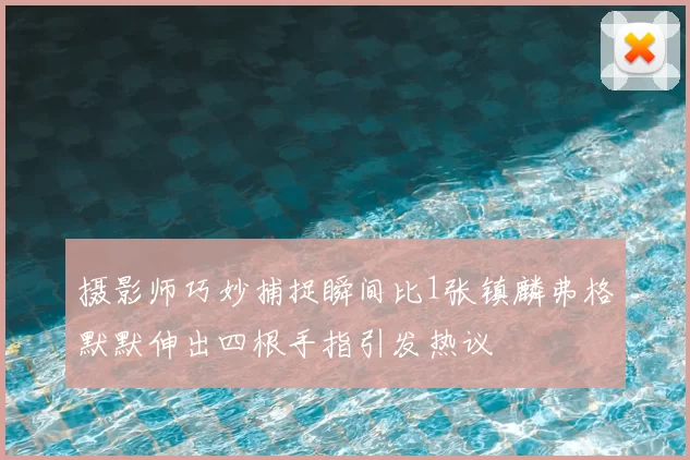 摄影师巧妙捕捉瞬间比1张镇麟弗格默默伸出四根手指引发热议